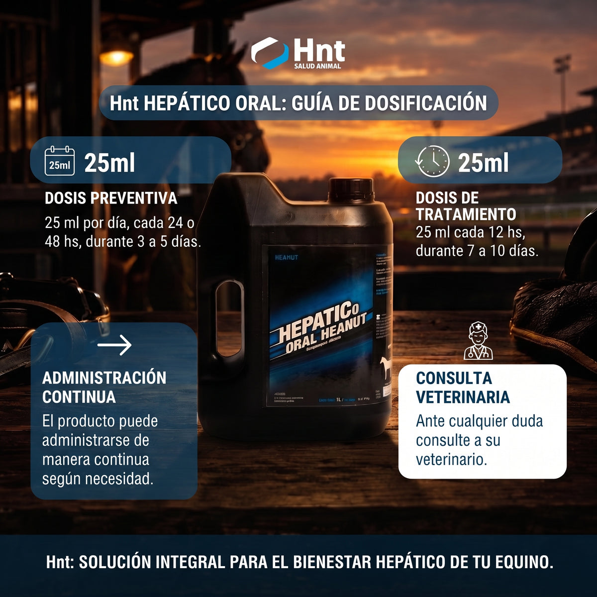 HEPÁTICO Oral de HNT: Dosis y administración