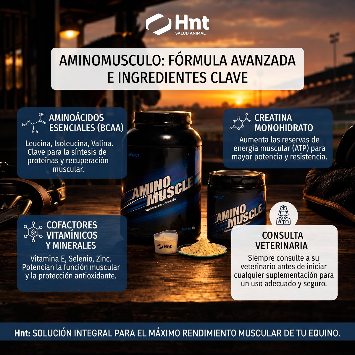 AMINO MUSCLE de HNT: Fórmula e ingredientes
