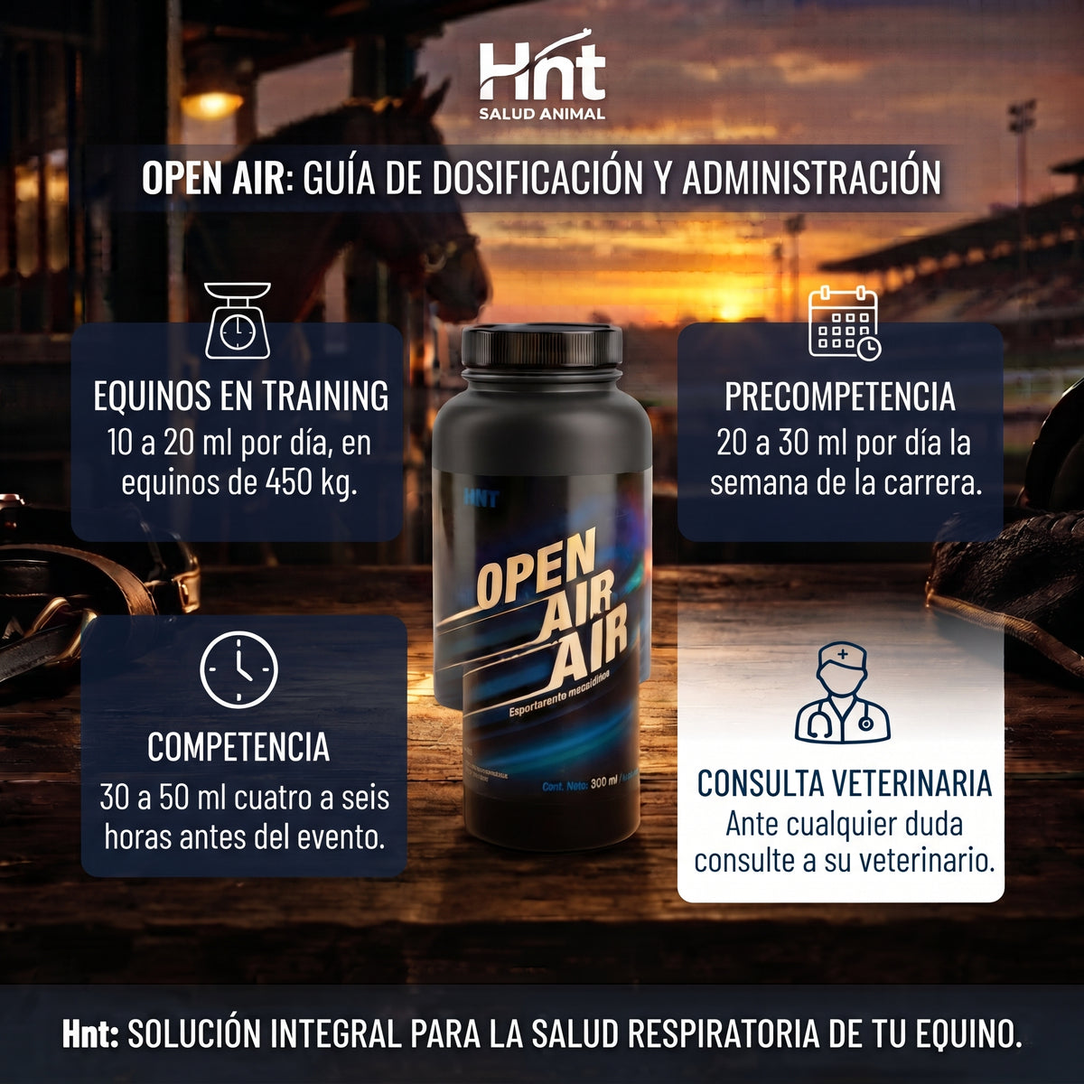 OPEN AIR Jarabe de HNT: Dosis y administración